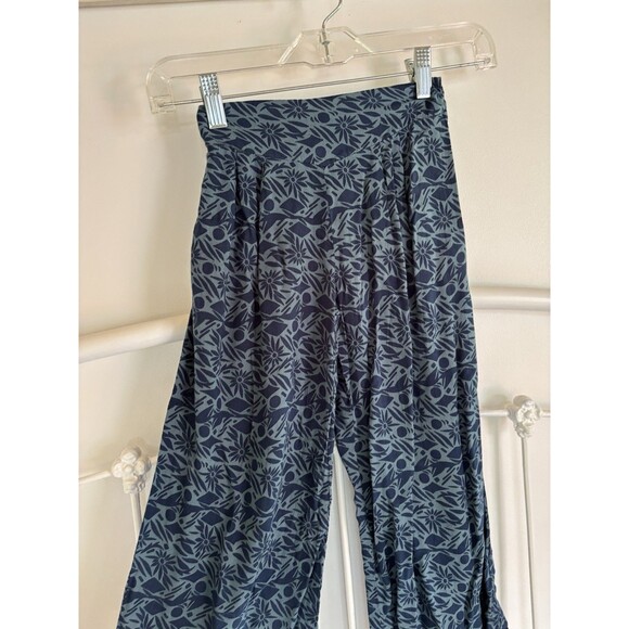 Girls joyous And Free Palazzo Pants Blue Floral Size 6 wide leg dress pants teal - Picture 1 of 7